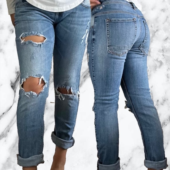 3 for $15 Zara Medium Blue Z1975 Boyfriend Jeans - Picture 1 of 10